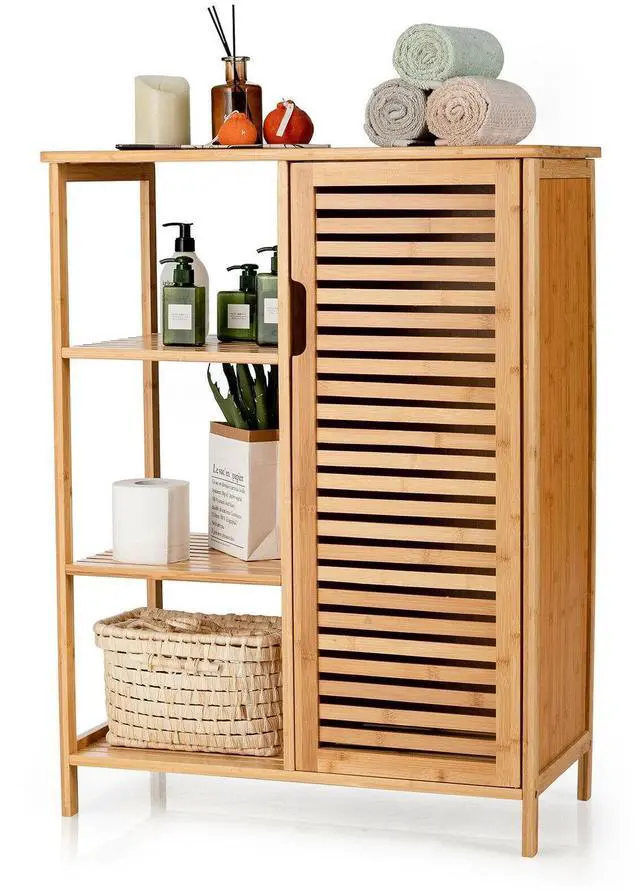 Main image of SlickBlue Wicker Bathroom Storage Cabinet with Single Door