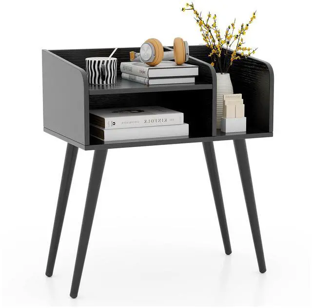 Main image of SlickBlue Mid Century Modern Nightstand  with Open Shelves