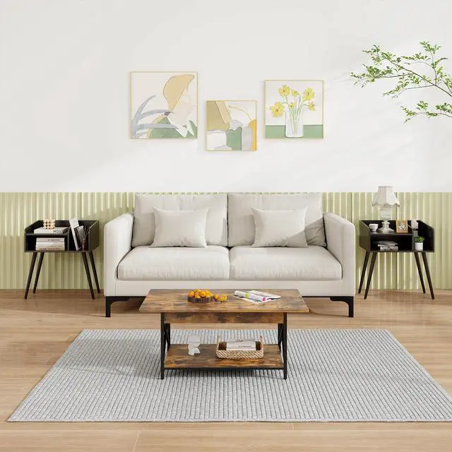 Alt view image 5 of 7 - SlickBlue Mid Century Modern Nightstand  with Open Shelves