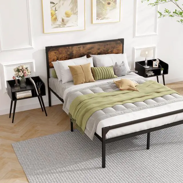 Alt view image 6 of 7 - SlickBlue Mid Century Modern Nightstand  with Open Shelves