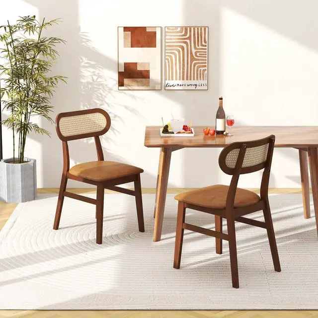Alt view image 2 of 7 - SlickBlue Indoor Mid Century Wood Dining Chairs Set of 2  for Dining Room