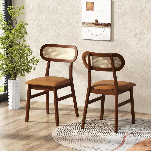 Alt view image 3 of 7 - SlickBlue Indoor Mid Century Wood Dining Chairs Set of 2  for Dining Room