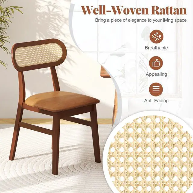 Alt view image 6 of 7 - SlickBlue Indoor Mid Century Wood Dining Chairs Set of 2  for Dining Room