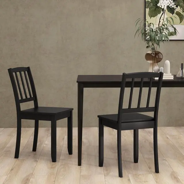 Alt view image 3 of 7 - SlickBlue Wood Dining Chair Set of 2 with Rubber Wood Legs