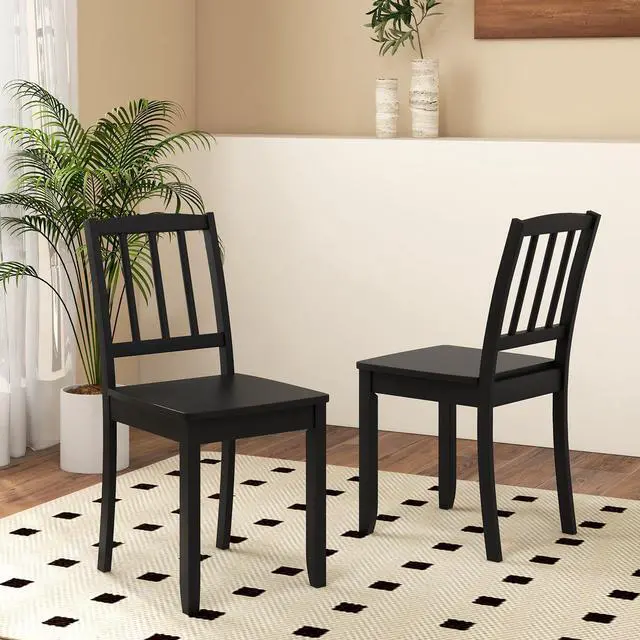 Alt view image 5 of 7 - SlickBlue Wood Dining Chair Set of 2 with Rubber Wood Legs