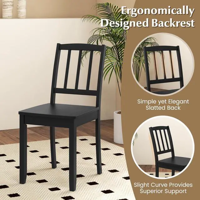 Alt view image 7 of 7 - SlickBlue Wood Dining Chair Set of 2 with Rubber Wood Legs