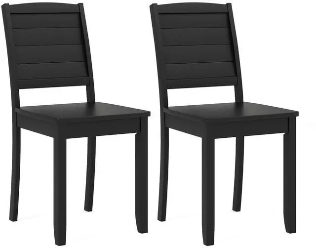 Main image of SlickBlue Wood Dining Chair Set of 2 Armless Kitchen Chairs with Rubber Wood Legs