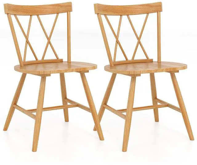 Main image of SlickBlue Farmhouse Kitchen Dining Chair Set of 2 with Rubber Wood Frame