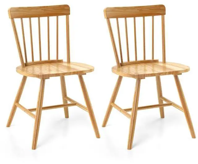 Main image of SlickBlue Farmhouse Kitchen Chair Set of 2 with Rubber Wood Frame