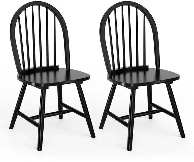 Alt view image 4 of 7 - SlickBlue Set of 2 Vintage Windsor Wood Chair with Spindle Back for Dining Room