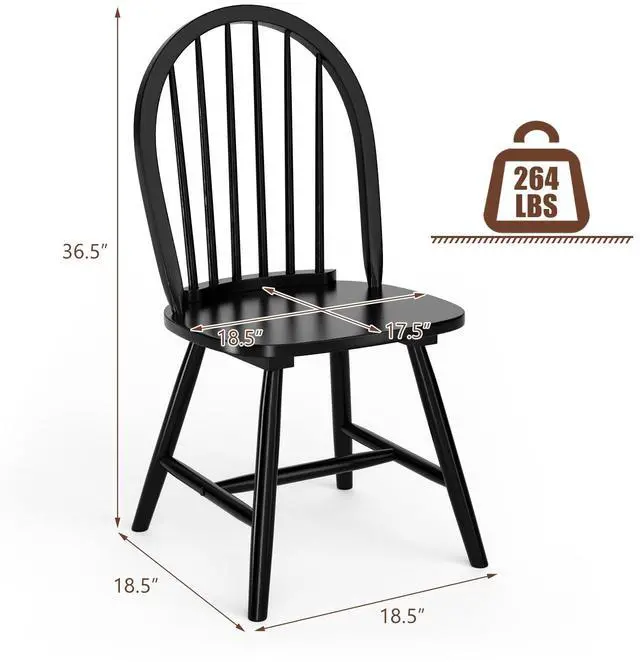 Alt view image 5 of 7 - SlickBlue Set of 2 Vintage Windsor Wood Chair with Spindle Back for Dining Room