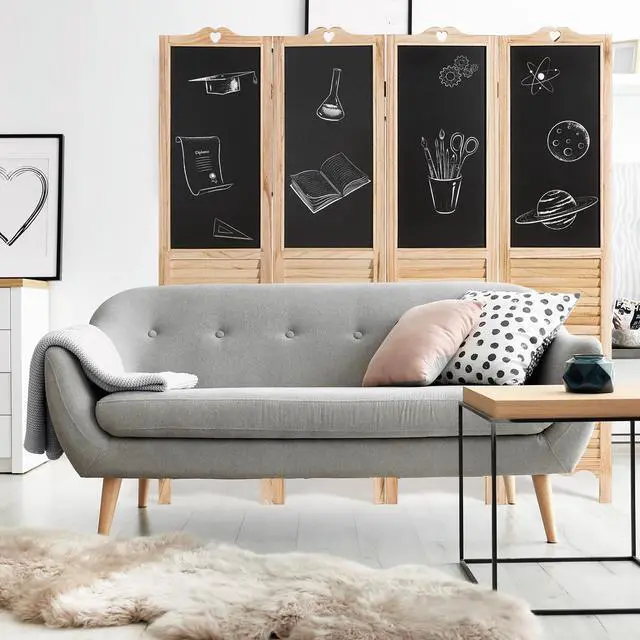 Alt view image 6 of 7 - SlickBlue 4-Panel Folding Privacy Room Divider Screen with Chalkboard