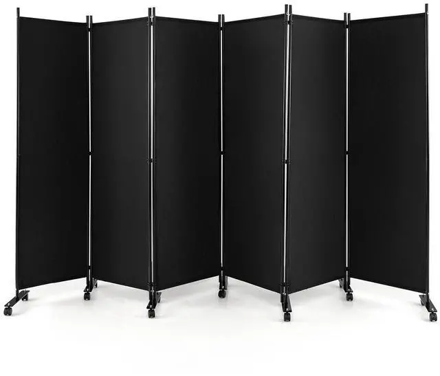 Main image of SlickBlue 6 Panel 5.7 Feet Tall Rolling Room Divider on Wheels