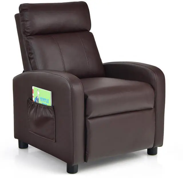 Alt view image 3 of 7 - SlickBlue Ergonomic PU Leather Kids Recliner Lounge Sofa for 3-12 Age Group