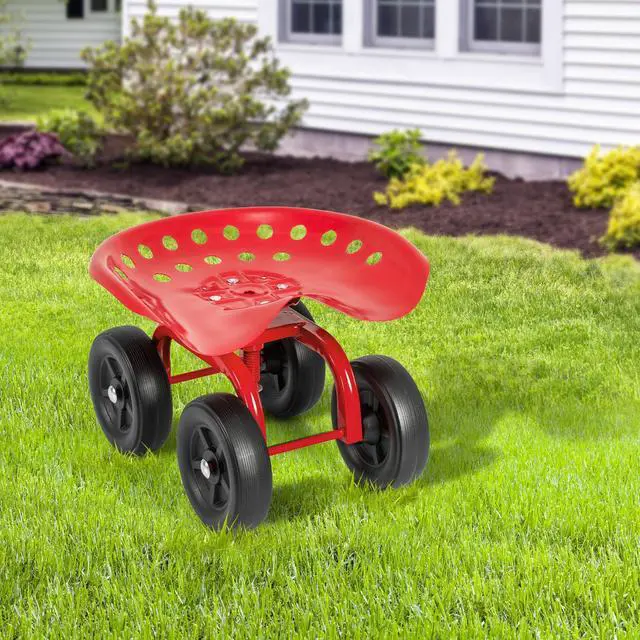 Alt view image 2 of 7 - SlickBlue Garden Rolling Workseat with 360° Swivel Seat and Adjustable Height