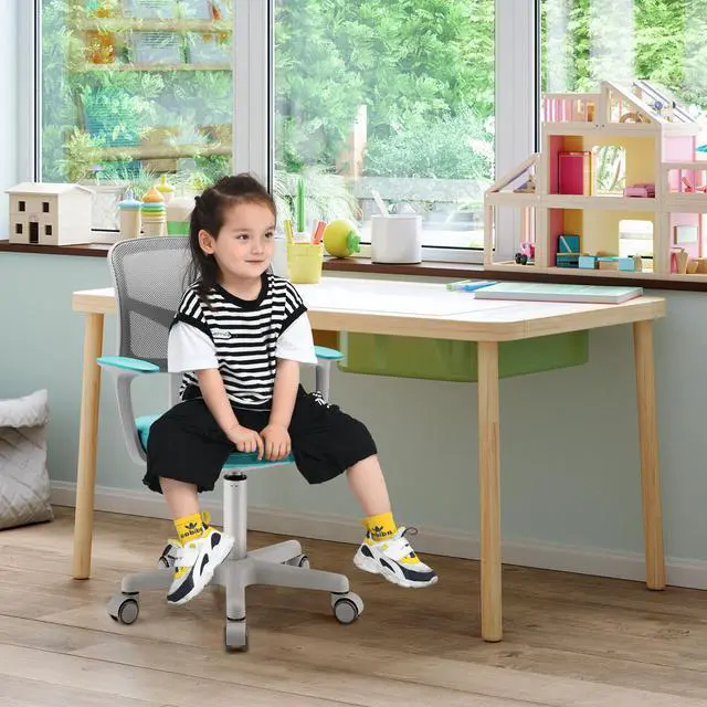 Alt view image 3 of 7 - SlickBlue Adjustable Desk Chair with Auto Brake Casters for Kids