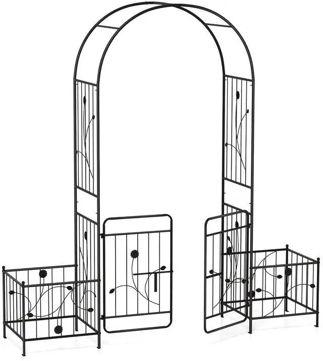 Main image of SlickBlue 87 Inches Garden Arbor with Lockable Gate Side Planters