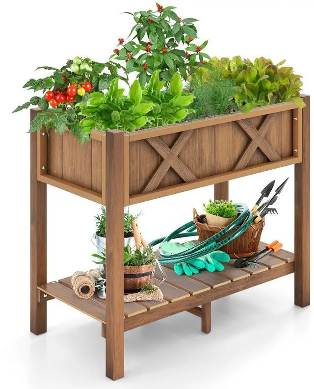 Main image of SlickBlue HIPS Raised Garden Bed Poly Wood Elevated Planter Box