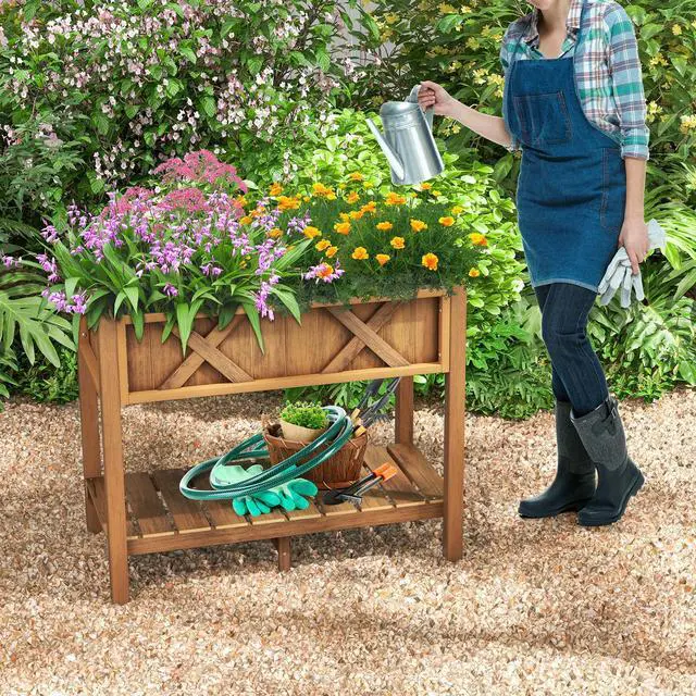 Alt view image 3 of 7 - SlickBlue HIPS Raised Garden Bed Poly Wood Elevated Planter Box