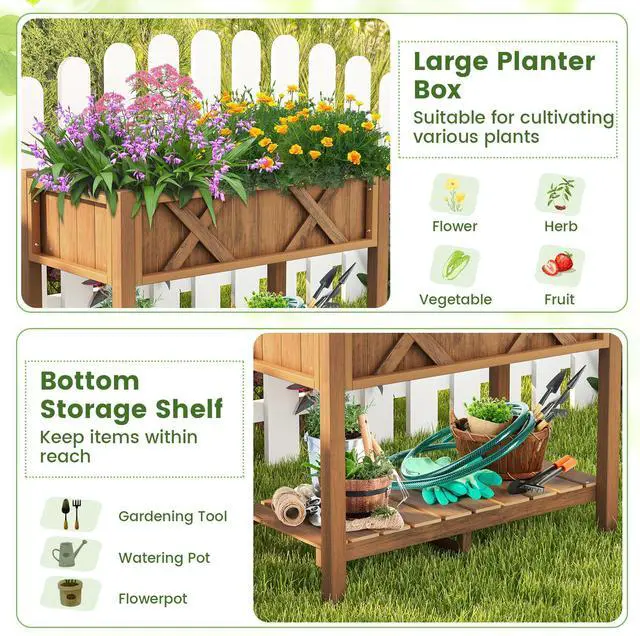 Alt view image 7 of 7 - SlickBlue HIPS Raised Garden Bed Poly Wood Elevated Planter Box