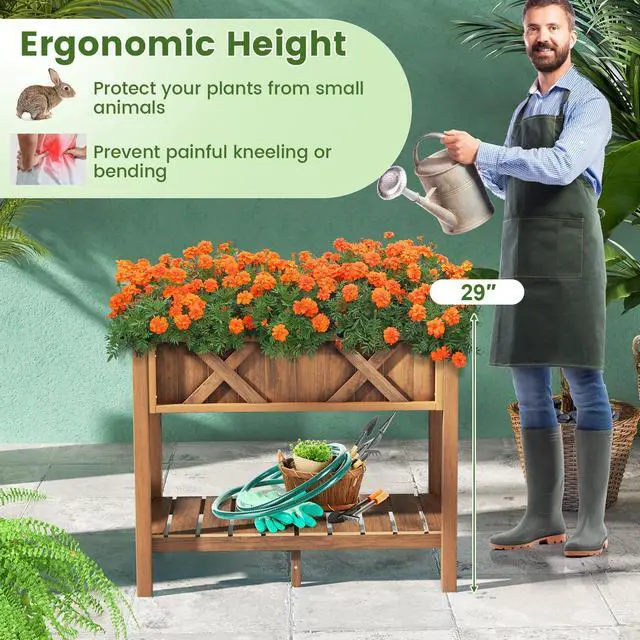 Alt view image 6 of 7 - SlickBlue HIPS Raised Garden Bed Poly Wood Elevated Planter Box