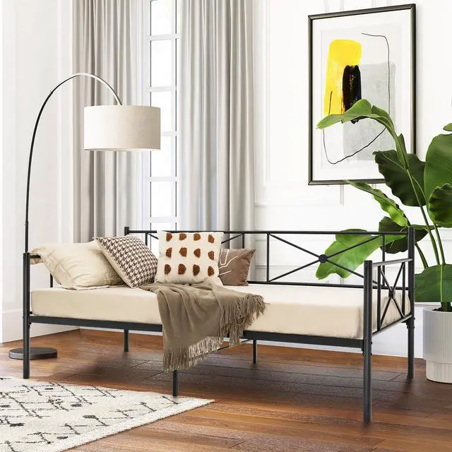 Alt view image 3 of 7 - SlickBlue Metal Daybed Frame Twin Size with Slats-Black