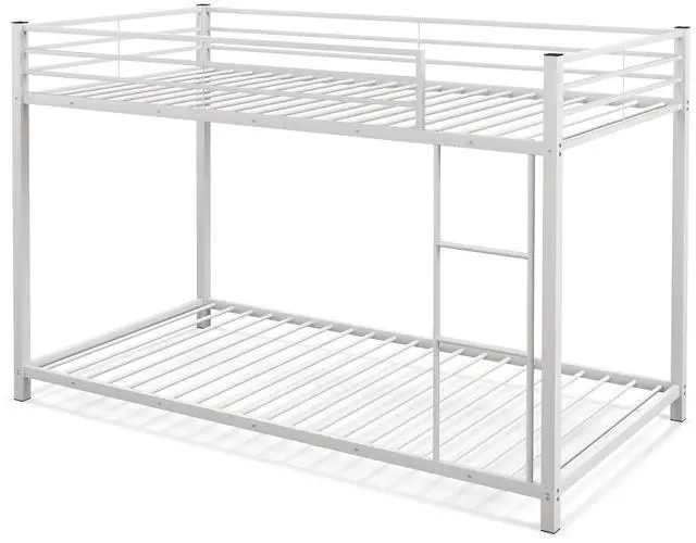 Main image of SlickBlue Low Profile Twin Over Twin Metal Bunk Bed with Full-length Guardrails