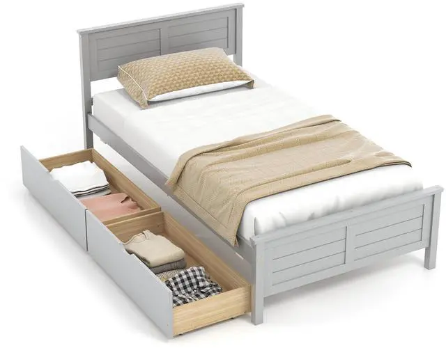 Main image of SlickBlue Twin Size Bed Frame with Storage Drawers