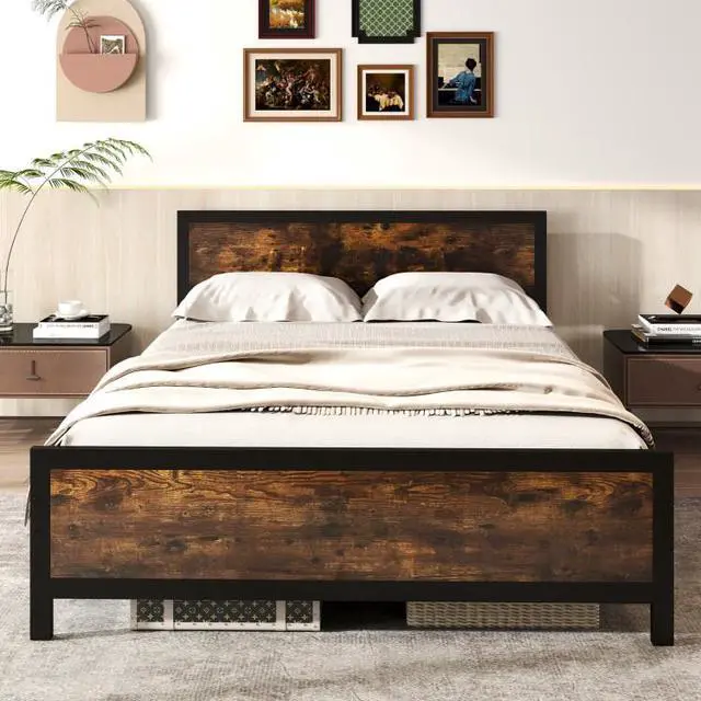 Alt view image 3 of 7 - SlickBlue Metal Bed Frame with Headboard and Footboard-Queen Size