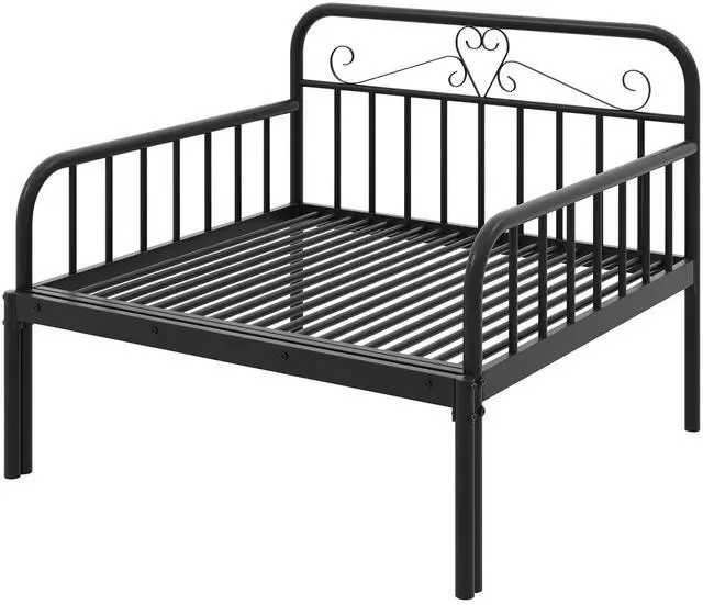 Alt view image 4 of 7 - SlickBlue Extendable Metal Daybed to Twin Size Bed with Guardrails and Armrests