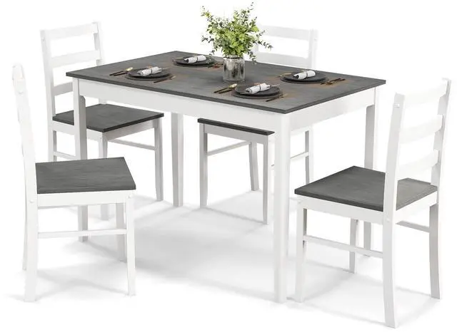 Main image of SlickBlue 5-Piece Wooden Dining Set with Rectangular Table and 4 Chairs