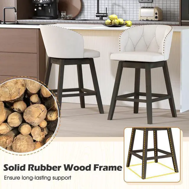 Alt view image 7 of 7 - SlickBlue Counter Height Fabric Upholstered Bar Stools Set of 2