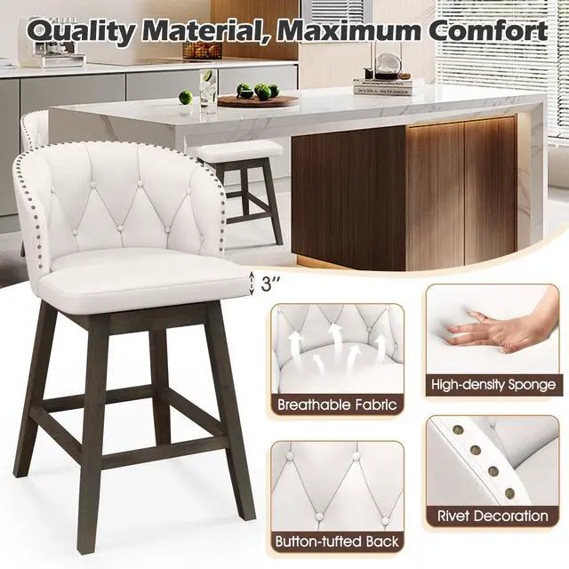 Alt view image 6 of 7 - SlickBlue Counter Height Fabric Upholstered Bar Stools Set of 2