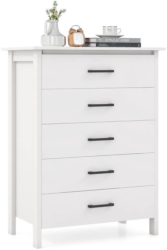 Alt view image 4 of 7 - SlickBlue Modern 5-Drawer Multipurpose Chest Dresser with Metal Handles