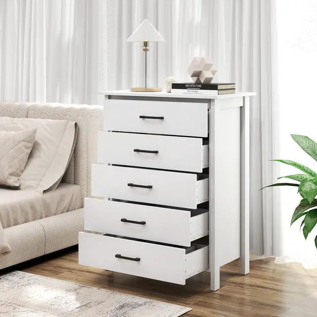 Alt view image 6 of 7 - SlickBlue Modern 5-Drawer Multipurpose Chest Dresser with Metal Handles