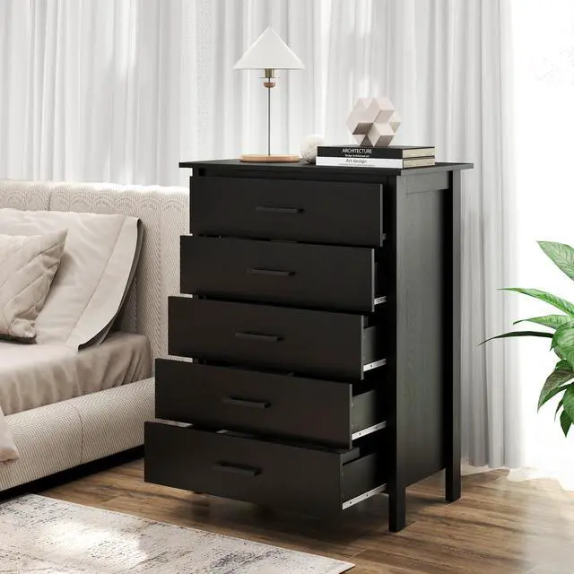 Alt view image 6 of 7 - SlickBlue Modern 5-Drawer Multipurpose Chest Dresser with Metal Handles