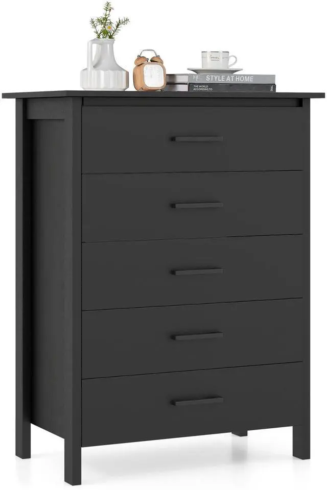Alt view image 4 of 7 - SlickBlue Modern 5-Drawer Multipurpose Chest Dresser with Metal Handles