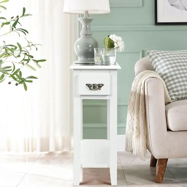 Alt view image 4 of 7 - SlickBlue 2 Tier End Bedside Sofa Side Table Narrow Nightstand