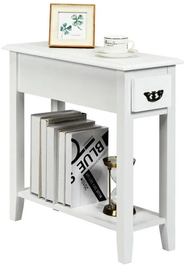 Main image of SlickBlue 2 Tier End Bedside Sofa Side Table Narrow Nightstand