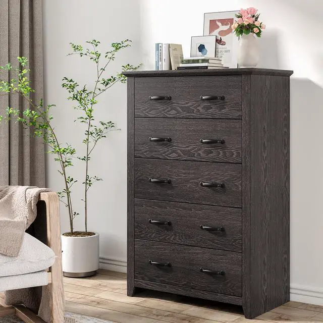 Alt view image 2 of 7 - SlickBlue Tall Storage Dresser with 5 Pull-out Drawers for Bedroom Living Room