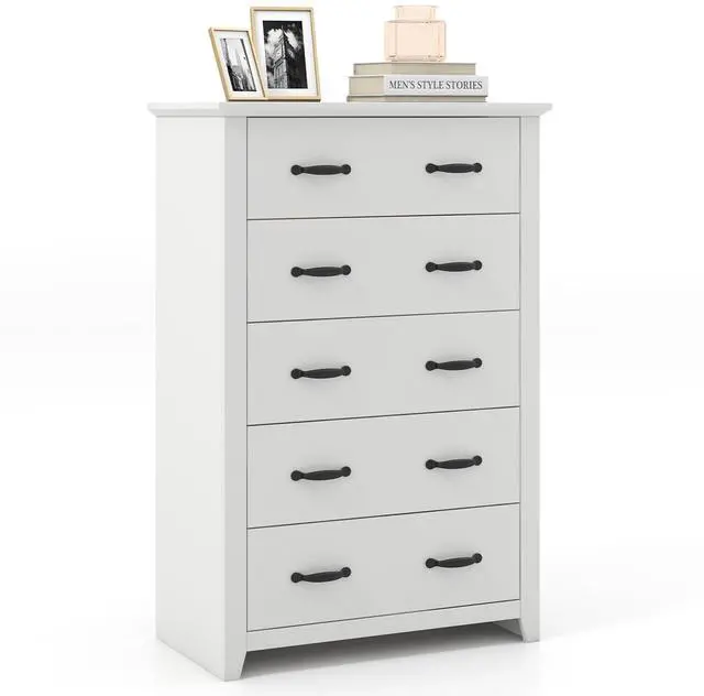 Alt view image 4 of 7 - SlickBlue Tall Storage Dresser with 5 Pull-out Drawers for Bedroom Living Room