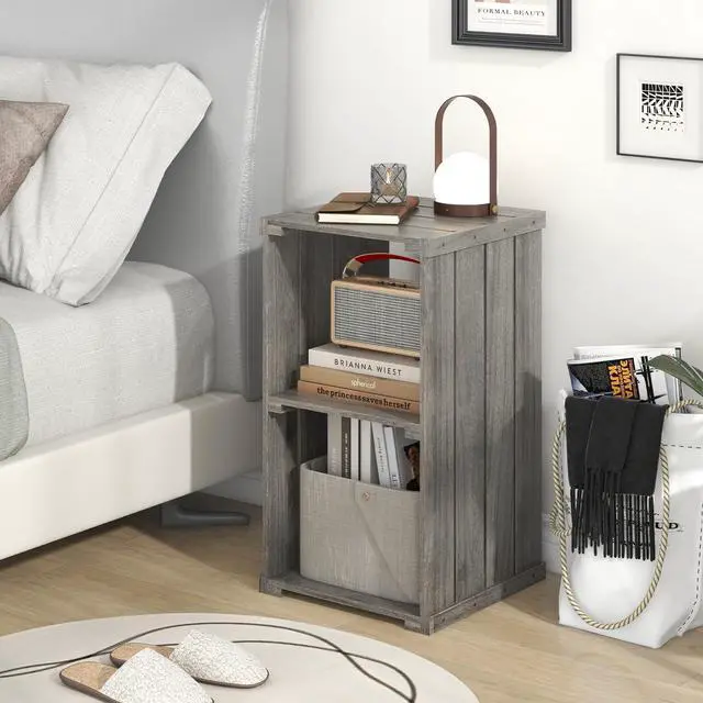 Alt view image 6 of 7 - SlickBlue 2-Cube Storage Shelf with Open Back and 3-Tier Shelf