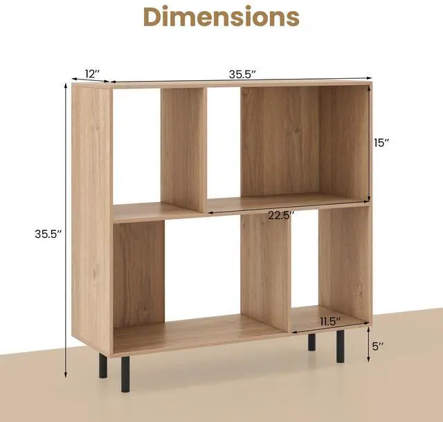 Alt view image 5 of 7 - SlickBlue Open Shelf Bookcase with 4 Compartments