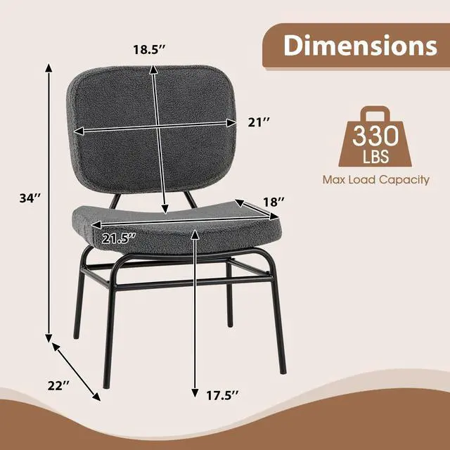 Alt view image 5 of 7 - SlickBlue Upholstered Accent Chair Sherpa Reading Chair with Sponge Padding