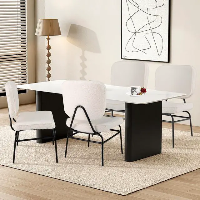 Alt view image 6 of 7 - SlickBlue Upholstered Accent Chair Sherpa Reading Chair with Sponge Padding