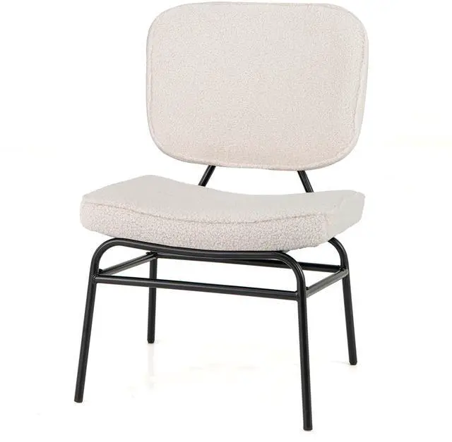 Alt view image 4 of 7 - SlickBlue Upholstered Accent Chair Sherpa Reading Chair with Sponge Padding