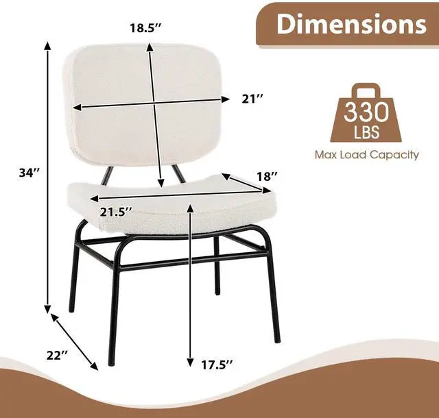 Alt view image 5 of 7 - SlickBlue Upholstered Accent Chair Sherpa Reading Chair with Sponge Padding