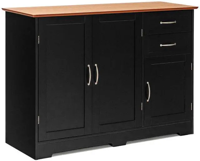 Main image of SlickBlue Buffet Storage Cabinet Kitchen Sideboard with 2 Drawers-Black