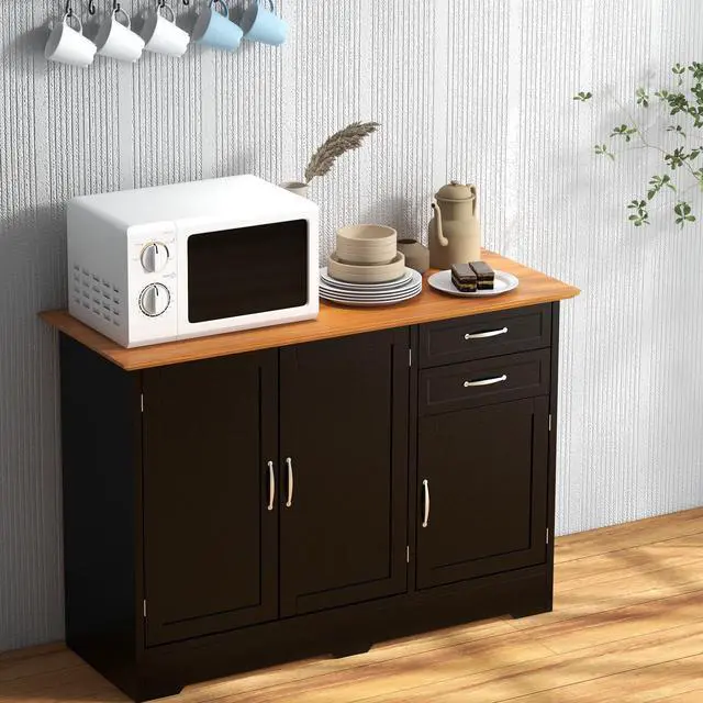 Alt view image 3 of 7 - SlickBlue Buffet Storage Cabinet Kitchen Sideboard with 2 Drawers-Black