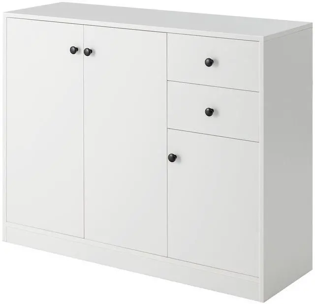 Main image of SlickBlue Modern Buffet Sideboard with 2 Pull-out Drawers and Adjustable Shelf for Kitchen-White
